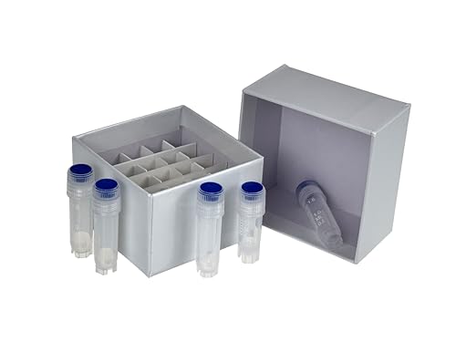 Cardboard Cryogenic Vial Storage Box Cryobox Freezer Box with Pre-assembled Compartments and a Lid (2ML-25 Wells) - size: 2ML-25 Wells