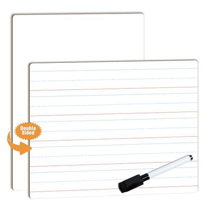 Dry Erase Lined Whiteboard for Kids, White Board with Lines for Writing, Handwriting Practice Board for School and Homeschool Supplies - size: 11"W x 8.5"H