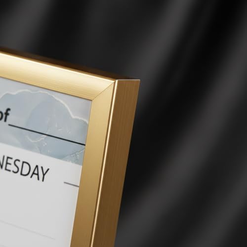 Magnetic Dry Erase Board 12 x 16 Inch with Foldable Stand, 2 Markers & Magnetic Eraser, Portable Gold Whiteboard for Wall Mount or Tabletop Use - style: Gold Stand + Planner