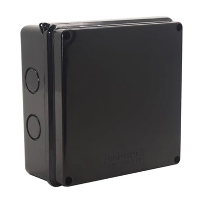 Project Box IP65 Waterproof Dustproof Junction Boxes ABS Plastic DIY Electronic Case, Indoor & Outdoor Electrical Box Power Cord Enclosure Black 150x150x70mm 2pcs - size: 5.9" x 5.9" x 2.8"(2pcs)