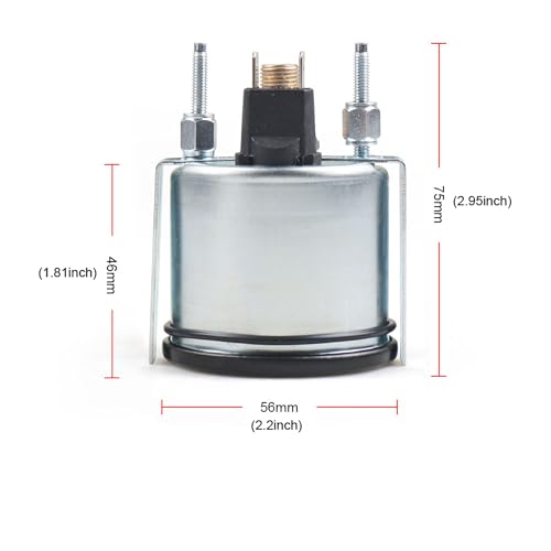 Dyno Racing 2" 52mm 12V Pointer Mechanical Water Temperature Temp Gauge （40-130℃,110-265℉,Yellow Light Car Meter with Sensor NPT 1/2, 1.8m Wire Length - style: 40-130℃ & 110-265℉