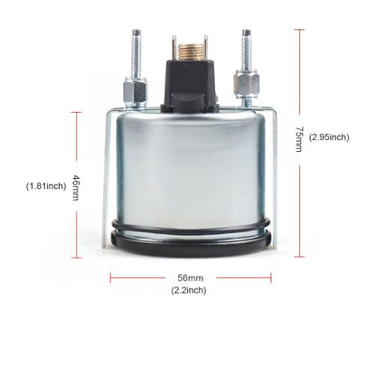 Dyno Racing 2" 52mm 12V Pointer Mechanical Water Temperature Temp Gauge （40-130℃,110-265℉,Yellow Light Car Meter with Sensor NPT 1/2, 1.8m Wire Length - style: 40-130℃ & 110-265℉