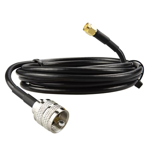 UHF to SMA Cable 6.56ft UHF Male PL259 to SMA Male BMR200 Coaxial Cable PL-259 to SMA RF Jumper Cable Ultra Low Loss for CB Radios, Marine Radios| LMR200 Equivalent, Better Than RG58 - size: UHF Male to SMA Male