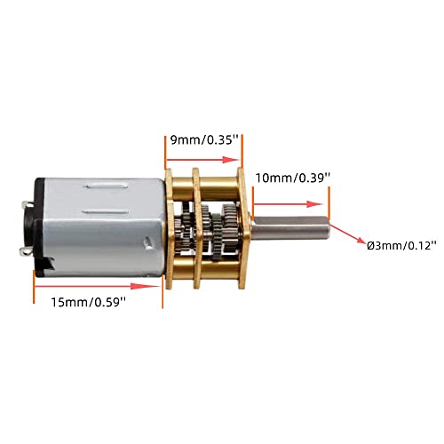 CHANCS N20 DC Gearbox Motor 6V 800RPM Shaft Length 10mm Small Motor for Robot Wheel DIY Toys - size: 800RPM, style: 1PC
