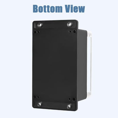 Project Box IP65 Waterproof ABS Plastic Electrical Junction Box with Clear Cover Enclosure with Fixed Ear, Black 6.2"x 4.2"x 3.5"(160x110x90mm)(Pack of 1) - color: 1 pack, size: 6.2"x 4.2"x 3.5"
