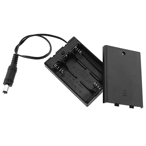 RLECS AA Battery Holder Black 3x1.5V 4.5V AA Battery Box with DC 5.5x2.1mm Male Connector DIY Battery Holder Battery Packs Case Power Bank Wired ON/Off Switch with Cover