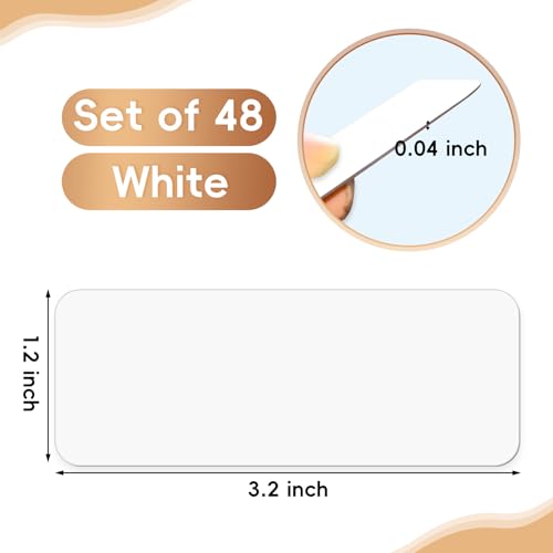 48 Pieces White Magnetic Dry Erase Labels,Real Reusable Strips for Classroom Home Office Garage Refrigerator Blank Writable Erasable Cards Colored Border Name Tags Students Locker Shelf - color: 8 Whitecolor