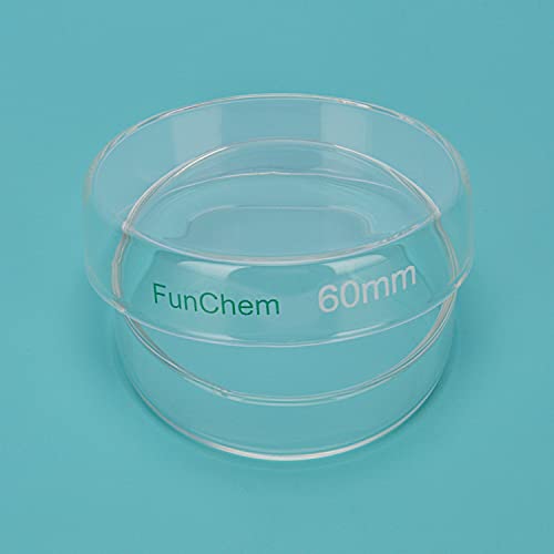 FunChem Glass Petri Dishes, Autoclavable Glass Cell Culture Dishes Lab Dishes with Clear Lid, 60x15 mm, Pack of 10 - size: 60 x 15 mm