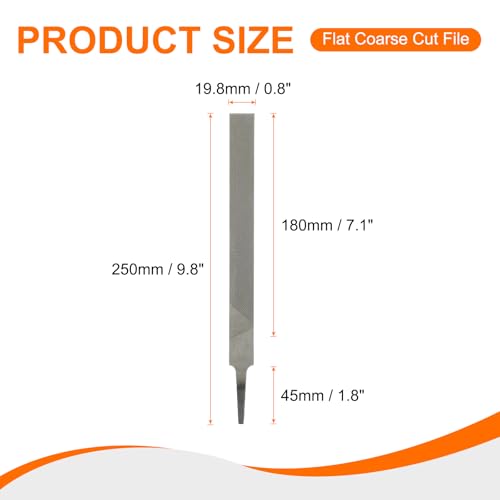 HARFINGTON Flat Coarse Cut File 8" Double Cut Teeth High Carbon Steel Hand Rasp File without Handle for Metal Wood Deburring Removing - size: 8", style: Coarse