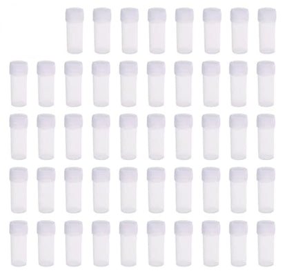 LIUSM Plastic Sample Bottles Vial Storage with Lid, 5ML, 50PCS