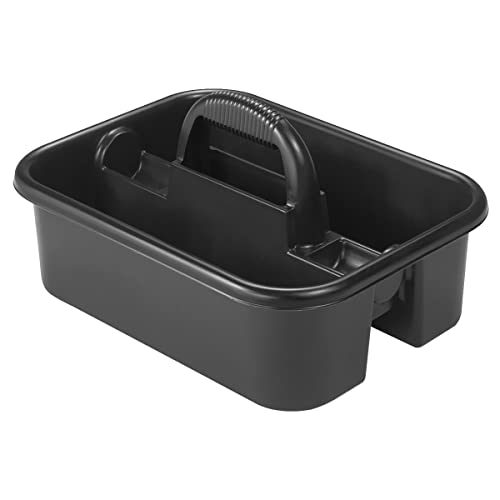Akro-Mils 09185 Plastic Tote Tool & Supply Cleaning Caddy with Handle, 18-3/8-Inch x 13-7/8-Inch x 9-Inch, Black - color: Black