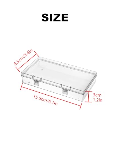 LJY 6 Clear Plastic Boxes, 6.1 x 3.4 x 1.2 in for Buttons - color: Clear, size: 6.1×3.3×1.2 in