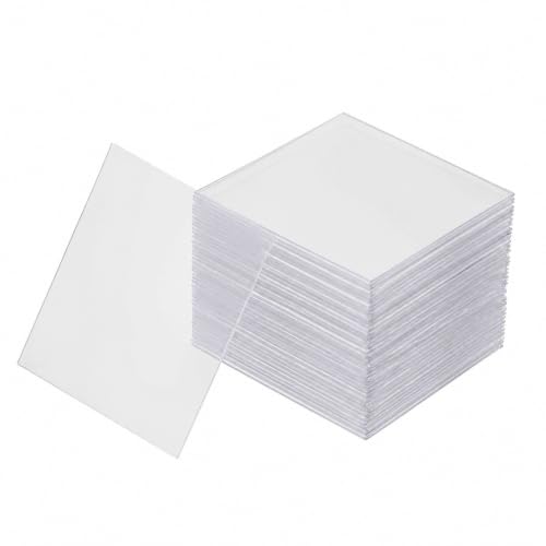 Luxshiny 100pcs Plastic Microscope Slides 22 * 22mm Transparent Plastic - size: 22X22mm