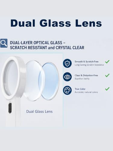 Magnifying Glass with 12 LED Light for Seniors Reading 3X Glass Lens - size: 3X