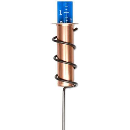 WCRG Copper Rain Gauge for Yard, Steel Stake - Outdoor Sprinkler Gauges, Shatterproof, Winter-Safe, Accurate, Decorative - The Original Floating Rain Gauge, USA Assembled & Designed - size: Stake