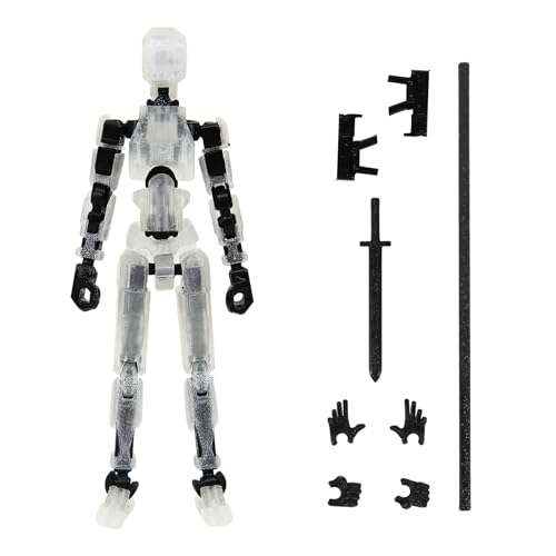 MerryXD T13 Action Figure,Assembly Completed Dummy Nova Tintan Lucky 13 Action Figure 3D Printed Multi-Jointed Movable Toy Clear - color: Clear