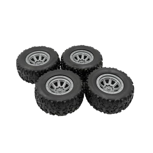 4PCS Toy Car Wheel Model Car Rubber Tire Wheels with Metal Shaft Round Rod Axles for RC Car Truck Robot DIY Model Toy Wheel Replace Parts (2.5x55mm) - style: 2.5x55mm