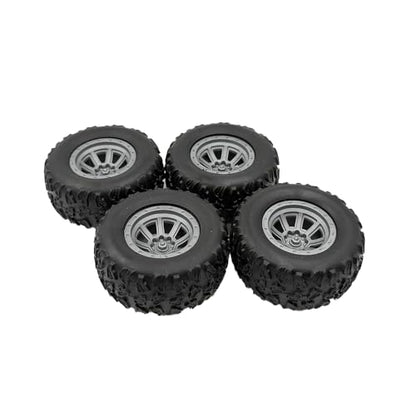 4PCS Toy Car Wheel Model Car Rubber Tire Wheels with Metal Shaft Round Rod Axles for RC Car Truck Robot DIY Model Toy Wheel Replace Parts (2.5x55mm) - style: 2.5x55mm
