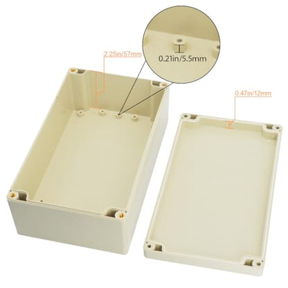 LeMotech Waterproof Dustproof IP65 ABS Plastic Junction Box Universal Electric Project Enclosure Pale Gray 7.9 x 4.7 x 2.95 inch (200 x 120 x 75 mm) - size: 7.9"x4.7"x2.95"