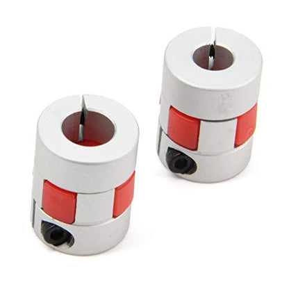 2PCS 8mm to 10mm Aluminium Plum Flexible Shaft Coupling Diameter20mm Length25mm 8x10mm Motor Connector Flexible Coupler for 3D Printer CNC Machine and Servo Stepped Motor（8x10mm） (Pack of 2) - size: D20 L25 (Pack of 2), style: 8x10mm