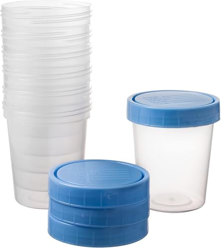 Vakly 4 oz Specimen Cups with Lids, Leak-Proof, 20 Pack