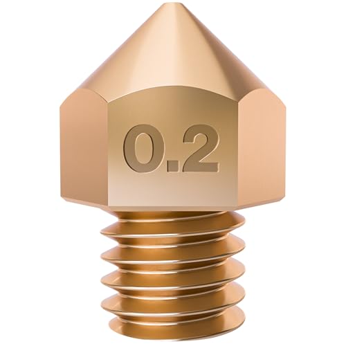 0.2mm Brass MK8 Nozzle for Ender 3 Nozzle, Ender 3 Pro Nozzle, Ender 3 v2 Nozzle | 3D Printer Nozzles for 0.2 mm 3D Printer Nozzle - size: 0.20mm, style: MK8