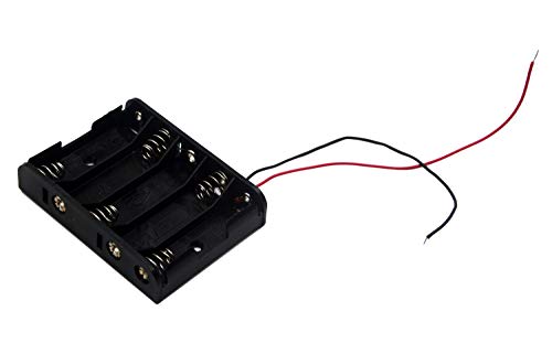 (Pack of 2 5 AA Battery Holder with Leads, 5 AA Battery Holder with Wires