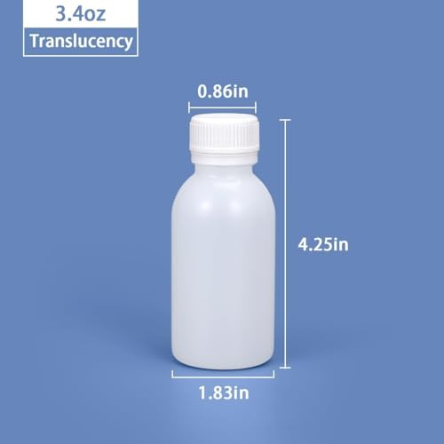 4 oz Leakproof HDPE Wide Mouth Bottles, Food Grade Translucent Plastic Sample Bottles with Sealed Caps, 4 Pack - color: Translucent, size: 4 ounces