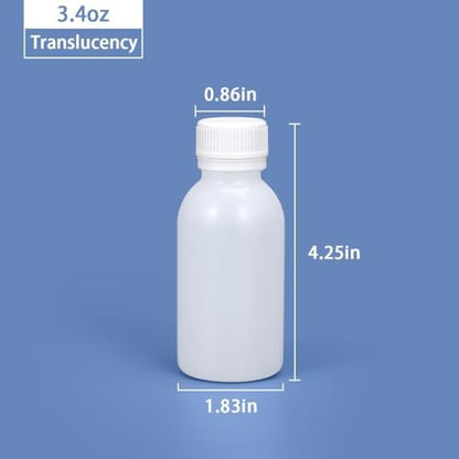 4 oz Leakproof HDPE Wide Mouth Bottles, Food Grade Translucent Plastic Sample Bottles with Sealed Caps, 4 Pack - color: Translucent, size: 4 ounces