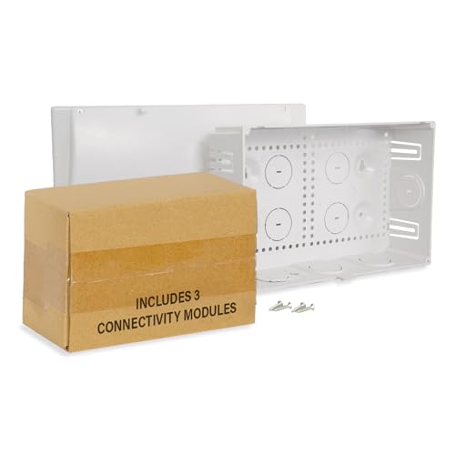 ICC 9-Inch Structured Wiring Enclosure Kit with Cover, White, 1-Pack - color: Voice/Data/Video Combo, size: 9-inch