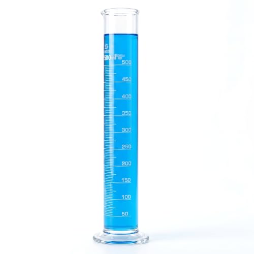 TISMART Glass Graduated Cylinder 500ml, Class A Borosilicate 3.3 - size: 500ml