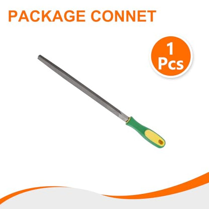 HARFINGTON Triangle Coarse Teeth Cut File 10" Double Cut Teeth High Carbon Steel Hand Rasp File Plastic Handle for Metal Wood Deburring Removing - size: 10", style: Coarse
