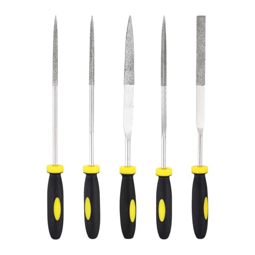 HARFINGTON 5Pcs Diamond File Set 4x160mm 120 Grit Diamond Needle Files - size: 4 x 160mm