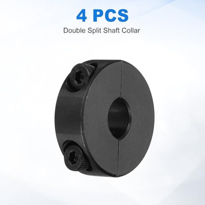 uxcell 4pcs Double Split Shaft Collars 10mm Bore, Two-Piece Clamping Collar 30mm OD 10mm Thickness Carbon Steel Lock Collar Clamp with Set Screws (Black Oxide) - size: 10mm x 30mm x 10mm