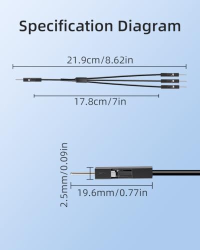 GELRHONR 20cm Black 24AWG 1 Male to 3 Male Jumper Splitter Cable,6 Pack - color: 1M to 3M,Black