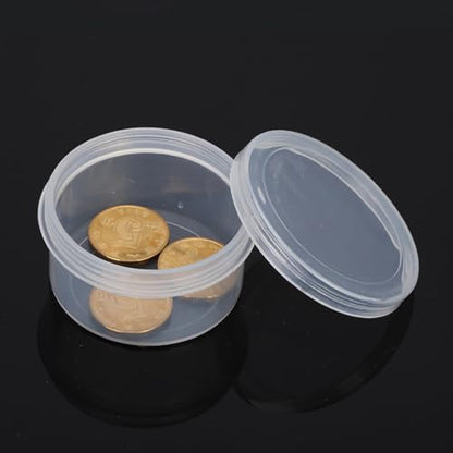 12 Pack 1.01 oz Round Plastic Containers (1.97 x H1.1 inch), Round Transparent Plastic Bead Jar with Lids for Beads, Coins, Safety Pins and Other Craft Jewelry - size: 30 ml (1.97" x 1.1")