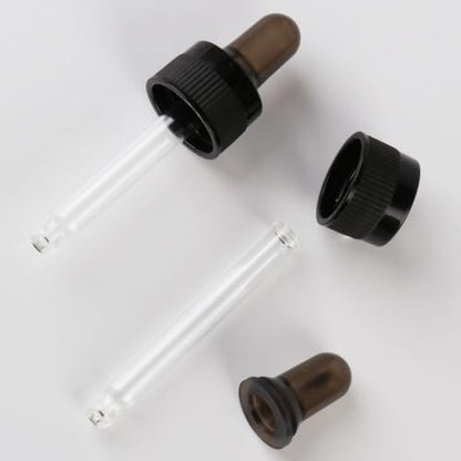 4-Pack 1/3 oz (10ml) Glass Dropper Tops for Essential Oil Bottles (18-415 Neck) - Round Tip, Made in Taiwan with SILASTIC™ RBL-9200-50 Silicone for Chemical Stability & Essential Oil Resistance - style: 1/3 oz (10ml) Round Tip