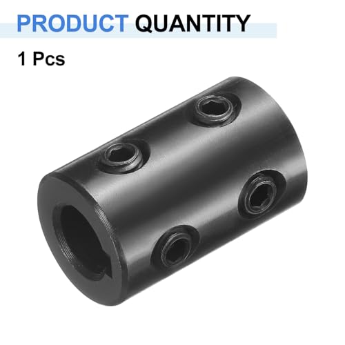 uxcell Shaft Coupling, 5/16" Bore 5/8" OD 1" Length Black Oxide Plated ASTM1045 Steel Rigid Coupling for 3D Printers Motor Wheel(4 Set Screws) - size: 5/16" Bore 5/8" OD 1" Length
