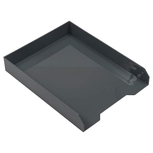 JAM PAPER Stackable Paper Trays - Grey - Desktop Document, Letter, & File Organizer Tray - Sold Individually - color: Gray, size: Pack of One (1) Tray