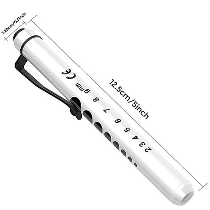 RISEMART Pen Lights for Nurses, 2Pack Reusable Medical Pen Light with Pupil Gauge and Ruler, White Light LED Penlight for Nurse Student Doctors EMT (White/Purple) - color: White and Purple