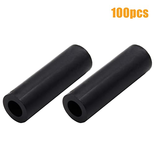 Yoohey 100Pcs M4 Rubber Spacer Black Plastic Spacers,1 Inch Nylon Rubber Wall Spacers for Electrical Screws Switch and Receptacle,7mm Outer Diameter,4.2mm Inner Diameter,Length 25mm