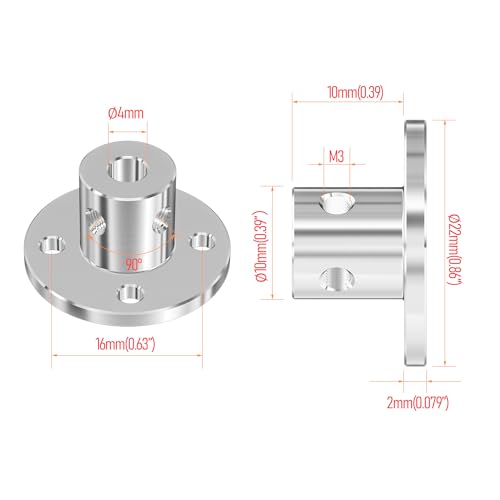 4mm ID 10mm OD Flange Shaft Coupling, Silver - size: 4mm ID-10mm OD