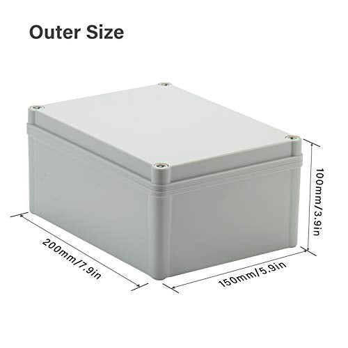 Inkbirdplus Plastic Junction Box, IP67 Dustproof&Waterproof DIY Box, Durable Electrical Project Enclosure, 8 x 6 x 4 inch