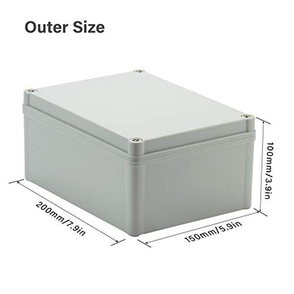 Inkbirdplus Plastic Junction Box, IP67 Dustproof&Waterproof DIY Box, Durable Electrical Project Enclosure, 8 x 6 x 4 inch