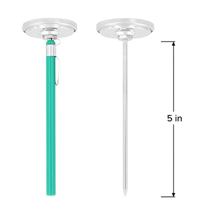 Reotemp Large Dial Easy Read Pocket Thermometer, 2" Dial, 5" Stem, Waterproof (0 to 220 Fahrenheit) - size: 0 to 220 Fahrenheit