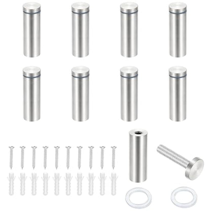 PATIKIL 1x2.4" Standoff Screws, 8 Pack Stainless Steel Stand Off Wall Mounts Wall Sign Mounting Hardware Advertising Standoff Nail for Hanging Acrylic Signs Picture Frame, Silver - size: 1x2.4"