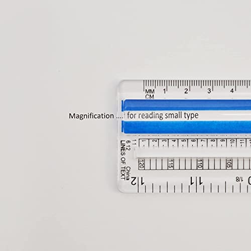 Westcott Data Processing Magnifying Ruler, 2X Magnification, 1/16-Inch & Tenths Scales, Back-to-School, School Supplies, Classroom Supplies, 12-Inch