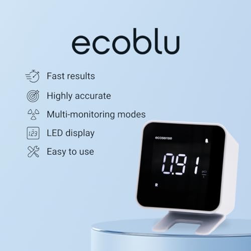 Ecosense Digital Radon Detector for Home, Plug-in, Display, EB100 - color: White