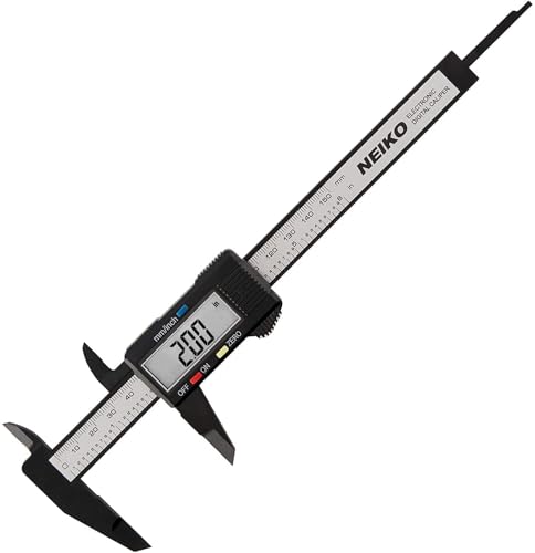 NEIKO 01417A 6” Digital Caliper | Electronic Measuring Tool | Range of 0-6”or 0-150mm | Inch and Millimeters | Large LCD Display | External and Internal Measuring Jaw | Zero Setting and Auto Off - size: 6 Inch, style: Plastic