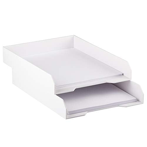 JAM PAPER Stackable Paper Trays - White - Desktop Document, Letter, & File Organizer Tray - Sold Individually - color: White, size: Pack of One (1) Tray